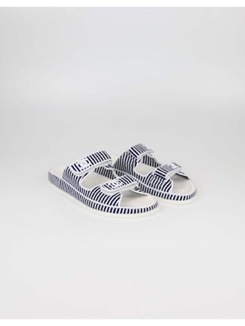 AUTHENTIC Chanel Blue/White Dad Flat Sandals Cloth Size 38C